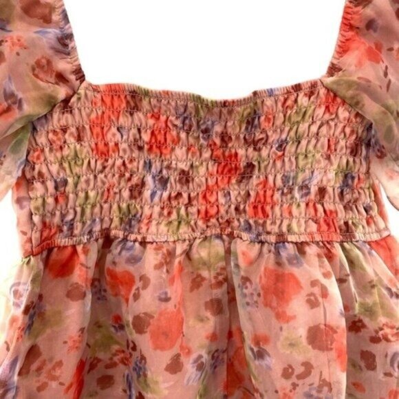 Charmed Hearts Romantic Fairy Puff Sleeve Crop Top Coquette Milkmaid - Picture 9 of 11